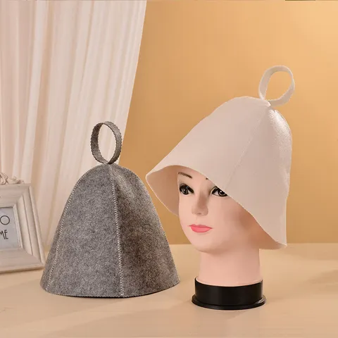Gorro de Sauna de Fieltro Engrosado Gorro de Sauna Absorbente Para Protección Térmica Gorro de Baño de Vapor Con Lazo Para Colgar Para Hombres Mujeres Accesorios de Baño