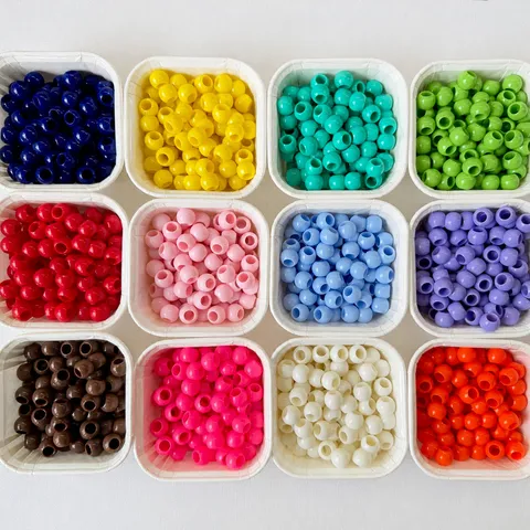 Perline Tonde in Acrilico con Foro da 6mm Colore Dopamina Perline Sciolte per Fai da Te Creazione Gioielli Braccialetto Collana Accessori Colore Caramella