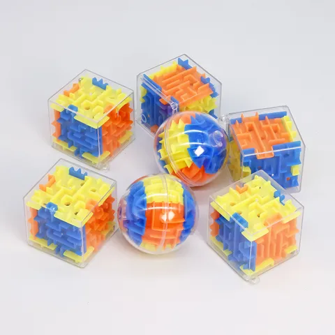 3D Maze Puzzle Cube Ball Intelligent Magic Labyrinth Toy Brain Teaser For Kids Plastic Balance Game Gift Educational Puzzle Toy