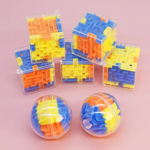 3D Maze Puzzle Cube Ball Intelligent Magic Labyrinth Toy Brain Teaser For Kids Plastic Balance Game Gift Educational Puzzle Toy