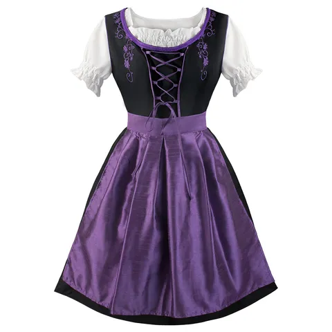 Women's Oktoberfest Dirndl Dress Bavarian Beer Maid Costume Cosplay Halloween Fancy Dress Party Performance Costume