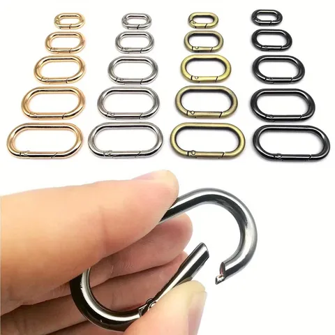Connecteur de Quincaillerie à Boucle à Anneau à Ressort Ovale en Métal Durable pour Bandoulière de Sac Accessoire de Crochet de Sangle Or Argent Noir de Fusil