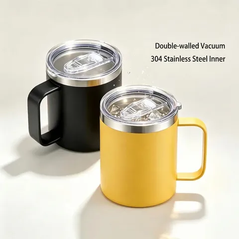 304 Stainless Steel Insulated Tumbler With Handle Double Wall Vacuum Coffee Mug Travel Car Cup For Hot Cold Drinks Women Men