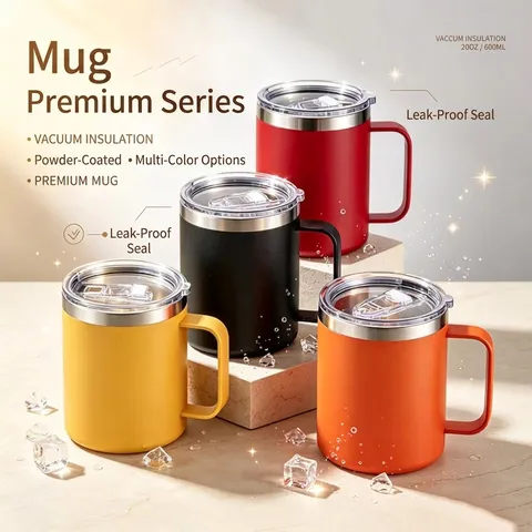 304 Stainless Steel Insulated Tumbler With Handle Double Wall Vacuum Coffee Mug Travel Car Cup For Hot Cold Drinks Women Men