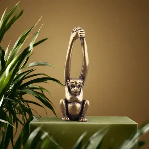 Figura de Mono del Zodíaco de Aleación Vintage Pequeño Ornamento Mini Estatua de Animal Decoración de Escritorio de Oficina Colgante Regalo