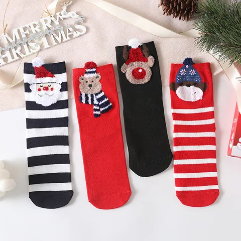 Christmas Cotton Crew Socks Cartoon Animal Pattern Warm Winter Festive Gift Women Mid Tube Breathable Casual Soft Socks