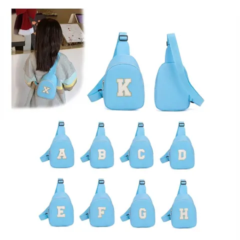 Kinder Buchstaben Brusttasche Mode Nylon Alphabet Stickerei Umhängetasche Für Jungen Mädchen Leicht Kleine Gürteltasche Lässig Outdoor Reisen Schultertasche