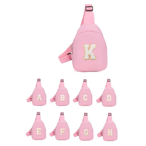 Kinder Buchstaben Brusttasche Mode Nylon Alphabet Stickerei Umhängetasche Für Jungen Mädchen Leicht Kleine Gürteltasche Lässig Outdoor Reisen Schultertasche