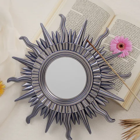 Sun Moon Mirror Silicone Mold DIY Crystal Epoxy Resin Mold Decorative Sun Flower Mirror Casting Tool For Wall Art Decor