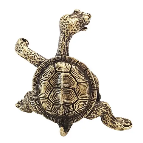 Zinc Alloy Kung Fu Turtle Incense Holder Funny Animal Incense Burner Base Mini Turtle Statue Desktop Ornament Home Office Decor