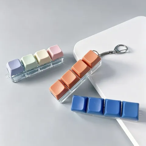 RGB Μηχανικό Πλήκτρο Πληκτρολογίου Παιχνίδι Fidget Μπρελόκ Χρώμα Μακαρόν Παιχνίδι Αποσυμπίεσης Μενταγιόν