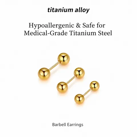 Medical Grade Titanium Steel Ball Stud Earrings For Women Men Gold Silver Minimalist Piercing Ear Bone Jewelry Accessory Gift