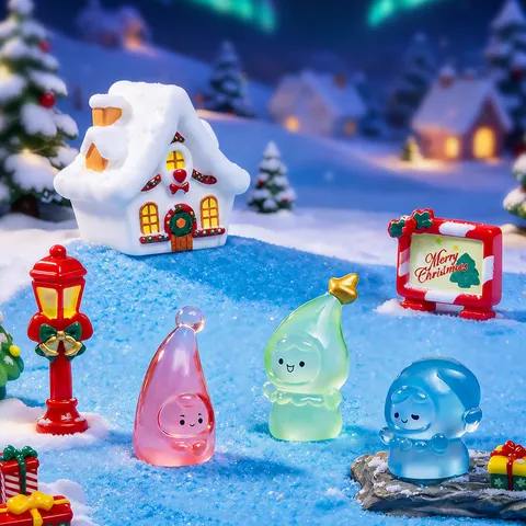 Miniature Di Natale Micro Paesaggio Luminoso Figurine In Resina Babbo Natale Casa Di Neve Lampione Stradale Segnale Stradale Per Fai Da Te Scena Di Neve Decorazione Giardino