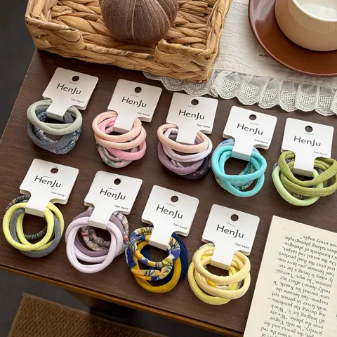 Seamless High Elastic Cotton Hair Ties Soft Ponytail Holders For Women Kids Solid Color Scrunchies No Damage Hair Bands Accessory