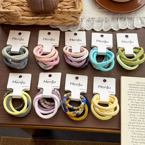 Seamless High Elastic Cotton Hair Ties Soft Ponytail Holders For Women Kids Solid Color Scrunchies No Damage Hair Bands Accessory