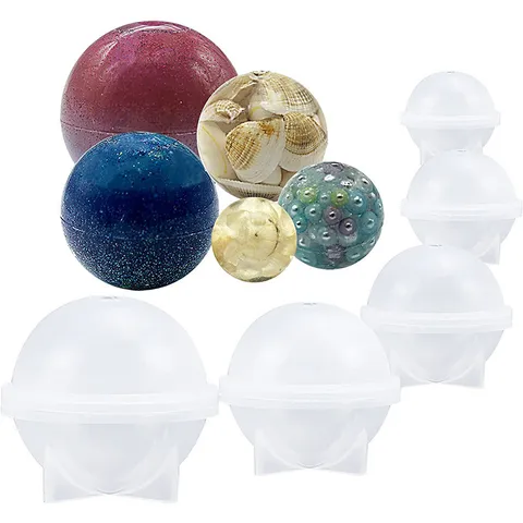 DIY Sphere Silicone Mold For Epoxy Resin Crystal Glue Round Ball Pendant Starry Sky Sphere Mold For Crafting Cake Decoration