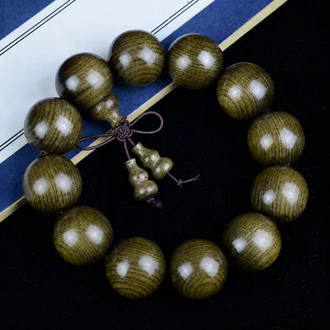 Bracelet Artisanal en Perles de Bois Naturel de Phoebe Zhennan Bracelet Mala de Méditation Zen pour Hommes Femmes Cadeau Bijoux Spirituels