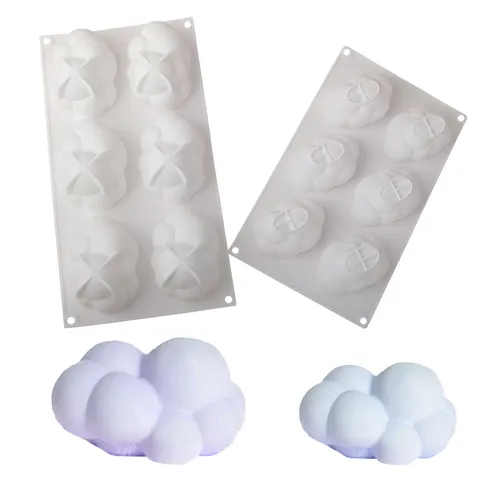 3D Cloud Silicone Cake Mold For Mousse Chocolate Dessert DIY Handmade Baking Tool Modern Minimalist White Kitchen Bakeware Mold