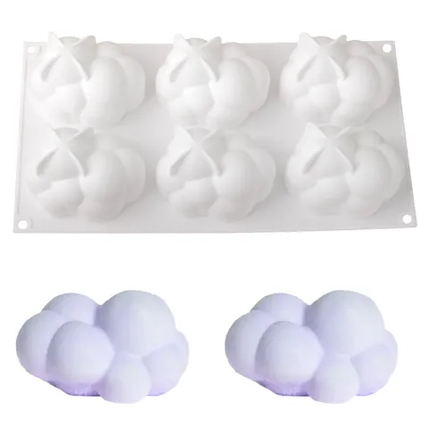 3D Cloud Silicone Cake Mold For Mousse Chocolate Dessert DIY Handmade Baking Tool Modern Minimalist White Kitchen Bakeware Mold