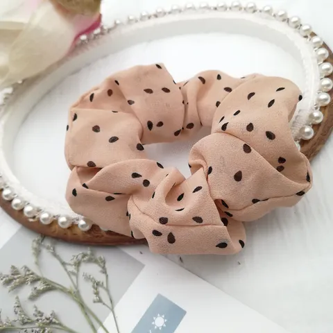 Fabric Polka Dot Scrunchies Large Intestine Hair Ties Simple Elastic Bands Forest Girl Style Headwear For Women Girls Daily Use Hair Accessories