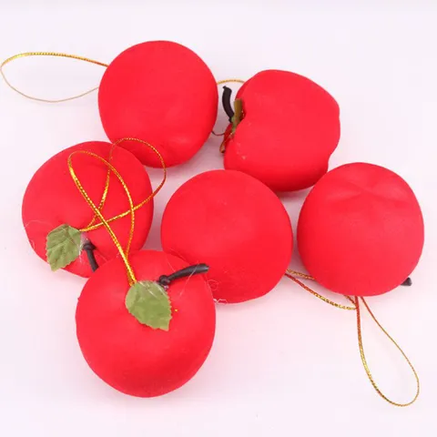 Ornements De Sapin De Noël Pomme Rouge Flocage Simulation Décorations Suspendues Pour Ambiance De Fête Festive