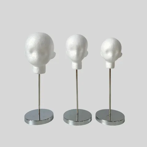 Professional White Foam Mannequin Head Model Display Stand For Wig Hat Glasses Headpiece Presentation Salon Window Props