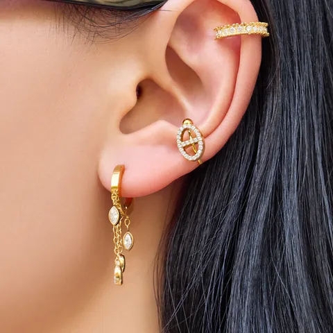 Orecchini Pendenti con Nappina in Acciaio Inossidabile e Strass a Goccia Oro Argento Placcato Strass Lunghi Orecchini per Donna