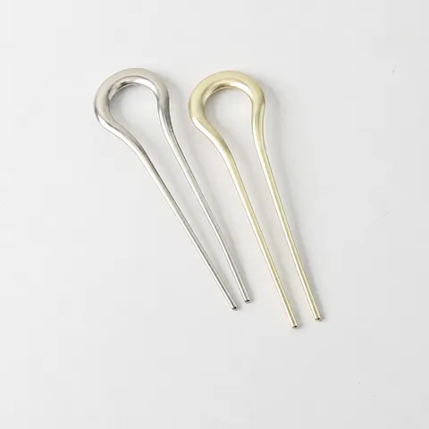 Minimalist Matte Zinc Alloy U-Shaped Hairpin For Women Gold Silver Electroplated Shell Starfish Bowknot Hair Stick Headwear
