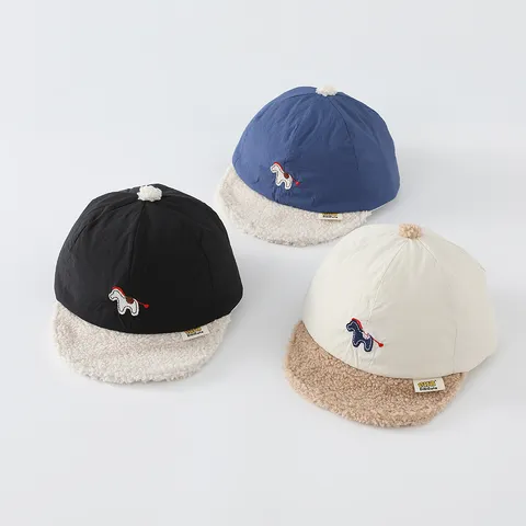 Kleinkinder Winter Warme Baseballkappe Künstliche Lammwolle Weiche Krempe Verstellbare Baseballmütze Für 1-3 Jahre Jungen Mädchen