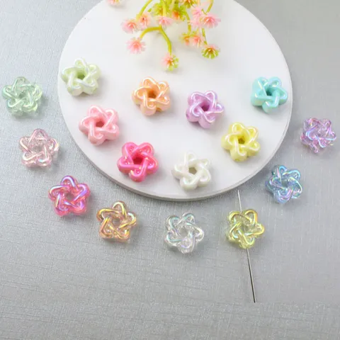 DIY Akryliko Iridescent Koilo Pente Akra Asteri Hymena Perles Macaron Asteri Perles Gia Alytida Tilefono Kosmimata Aksouar