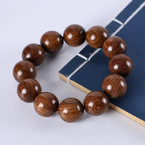 Herren Künstliche Perlenarmband Naturholz Buddhistische Gebetsperlen Ethno Stil Poliert Rund Zen Schmuck Für Meditation