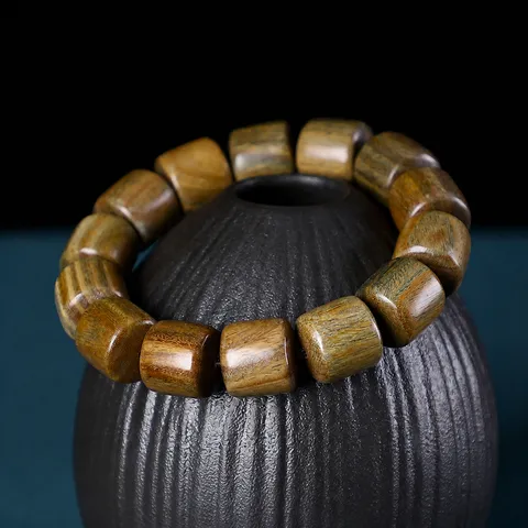 Natürliches Sandelholz Holzperlen Armband Ethno Stil Handpolierte Fassperlen Buddha Gebetsarmband Für Herren Damen Täglicher Schmuck