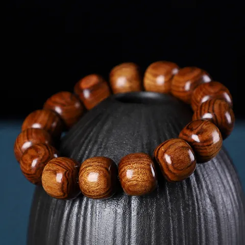 Natürliches Sandelholz Rosenholz Perlenarmband Für Damen Herren Ethno-Stil Zen Meditation Dehnbares Handkette Klassische Holzperlen Armband