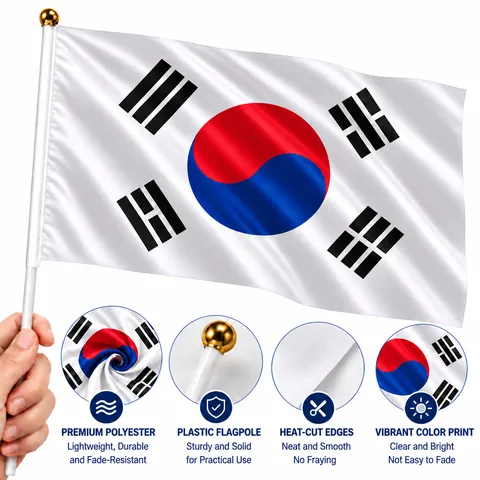 Drapeau National Corée Du Sud Taegeukgi Bannière Polyester Pour Coupe Du Monde Événements Sportifs Décoration Maison