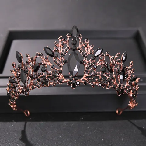 Baroque European Retro Wedding Crown For Bride Alloy Rhinestone Tiara Headpiece Vintage Party Prom Bridal Hair Accessories Jewelry