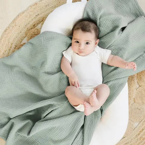 Soft Cotton Muslin Baby Blanket Lace Trim Bear Print Swaddle Wrap Stroller Cover Bath Towel Nursing Toddler Bedding Gift
