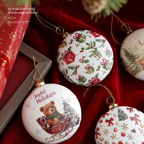 Weihnachten Schaumstoff Kugel Ornamente Teddybär Rentier Schneehaus Bogen Muster Hängende Dekorationen Für Weihnachtsbaum Party