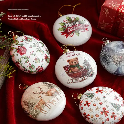 Weihnachten Schaumstoff Kugel Ornamente Teddybär Rentier Schneehaus Bogen Muster Hängende Dekorationen Für Weihnachtsbaum Party