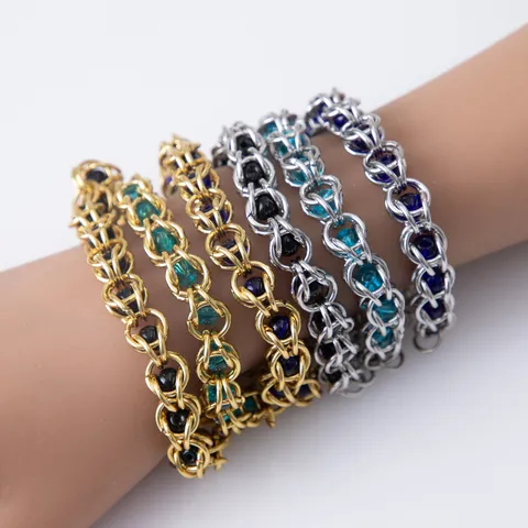 10mm Brede Dubbellaagse Roestvrijstalen Kraal Armband Hip Hop Gepersonaliseerde Sieraden Voor Vrouwen Enkelband Ketting