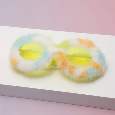 Lunettes de Soleil Créatives Enveloppées de Peluche Monture Ronde pour Hommes Femmes Tendance Imprimé Léopard Lentilles PC Lunettes de Fête