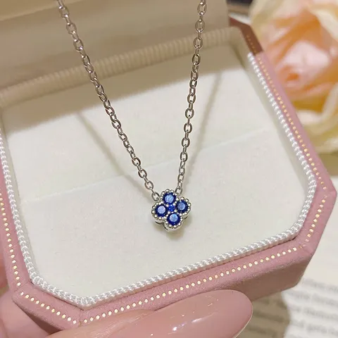 Light Luxury Titanium Steel Four-leaf Clover Pendant Necklace For Women Zirconia Inlaid Clavicle Chain Fashion Jewelry Gift