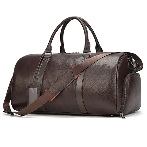 Echt Koeienhuid Leer Reistas Waterdicht Droge en Natte Scheiding Grote Capaciteit Duffel Tas Voor Mannen Vrouwen Zaken Fitness Weekend