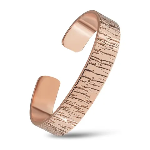 Verstellbares Rein Kupfer Offenes Manschettenarmband Für Damen Herren Vintage Gehämmerte Florale Reliefstruktur Minimalistischer Schmuck Geschenk