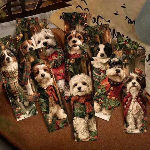 Kerstmis Hond Bladwijzers Creatieve Cartoon Puppy Papieren Boek Markers Voor Studenten Leraren Lezen Cadeaus Kerst Schrijfwaren