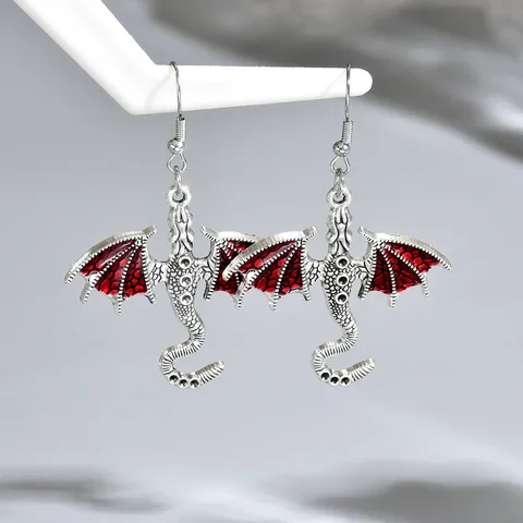 Orecchini Pendenti Drago Gotico Harajuku Lega Retro Perno in Acciaio Inossidabile Gioielli Orecchio Animale Punk Donna Regalo