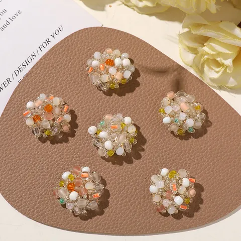 Summer Pastoral Forest Style Hand Woven Glass Beaded Flower Cluster DIY Jewelry Findings For Hair Clips And Shoe Buckles Women Accessories