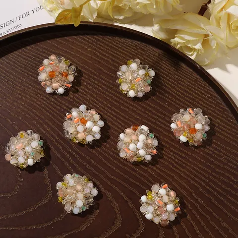 Summer Pastoral Forest Style Hand Woven Glass Beaded Flower Cluster DIY Jewelry Findings For Hair Clips And Shoe Buckles Women Accessories