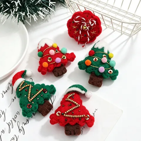 Felt Magic House Pendant Christmas Tree Hanging Ornament Red Green Handmade Small House Decor For Holiday Party Home Decoration