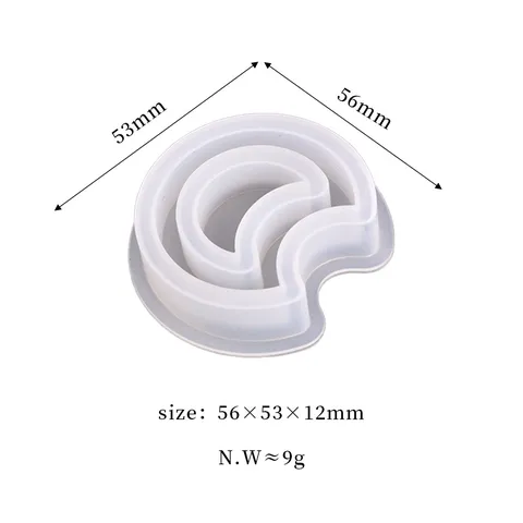 DIY Quicksand Silicone Mold For Epoxy Resin Moon Heart Star Geometric Shape Double Layer Liquid Resin Mold For Keychain Craft