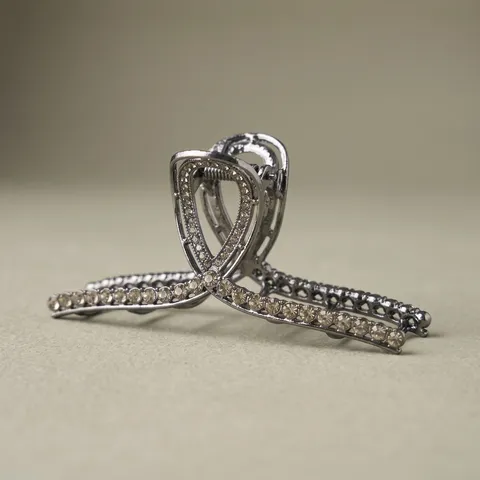 Luxueuse Pince Crabe en Métal avec Strass Croisés Élégante Épingle à Cheveux Style Coréen Accessoires Cheveux Femme Fête